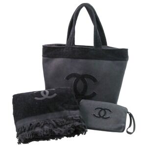 CHANEL Black Logo Tote Bag